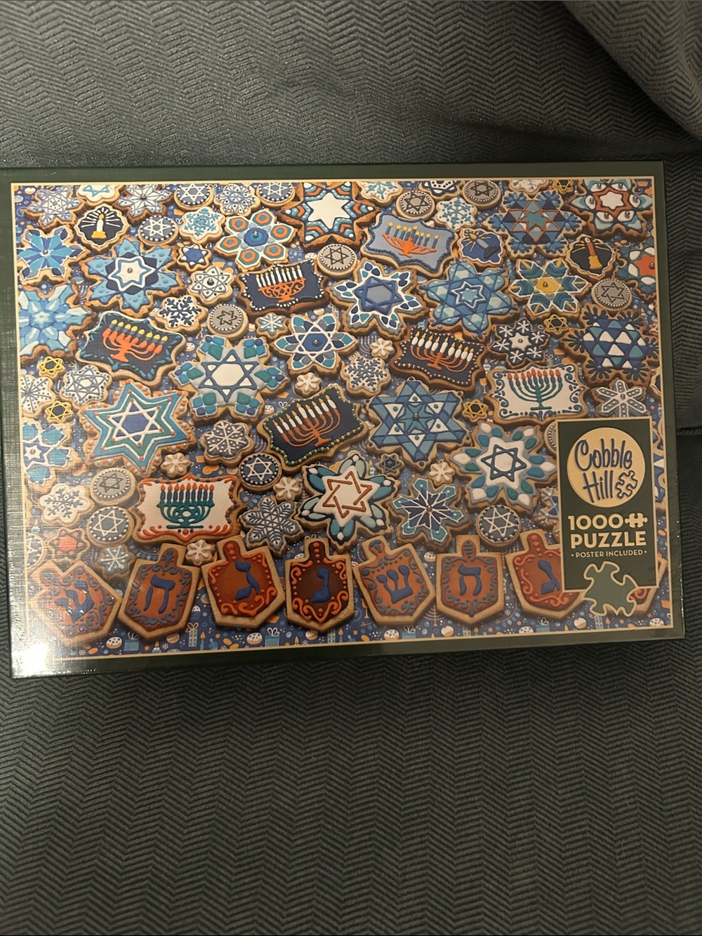 Cobb Hill by New Balance Blue and Tan Hanukkah Cookie 1000+ Piece Puzzle